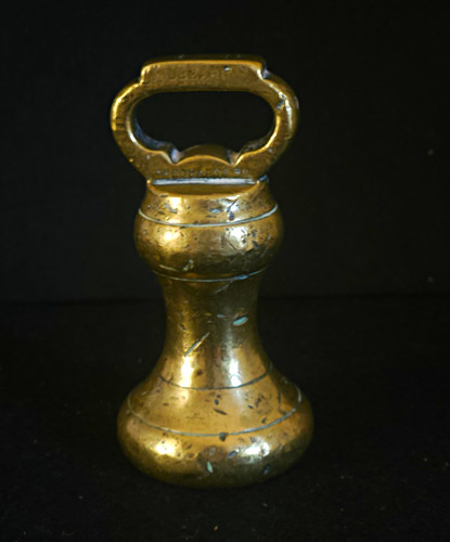 Antique 1lb brass bell weight - antique,