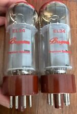 BUGERA Matched Pair 6CA7 EL34 Disc Getter Fat Bottle Brown Base