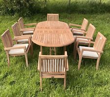 Brand New Teak Garden Table And 8 Chairs Outdoor patio furniture Fast Delivery!