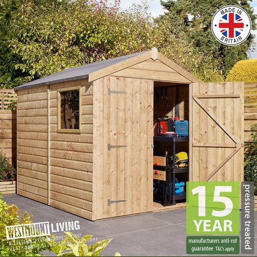8x6 wooden apex garden - 8x6,