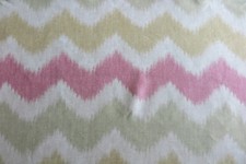 KATE FORMAN CURTAIN FABRIC DESIGN "Thea" 3 METRES GREEN/PINK/YELLOW LINEN BLEND
