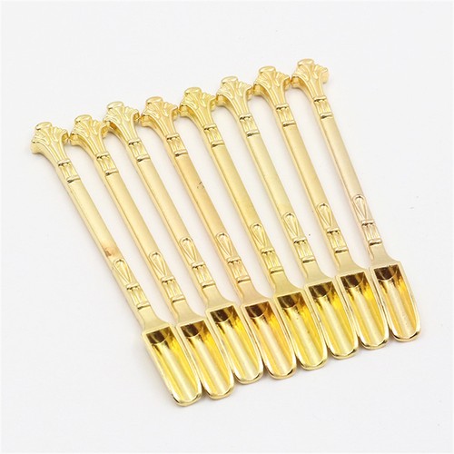 Gold snuff spoons stainless - 2x,