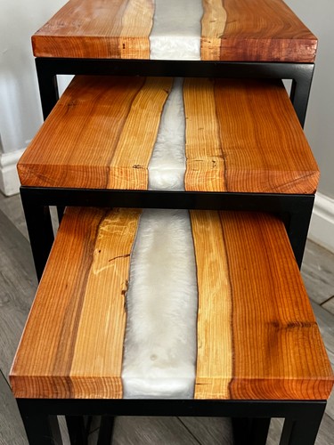 Handmade nest table from - of,