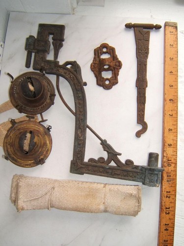 Antique oil lamp parts lot - lamp,