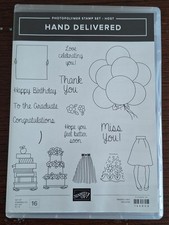 Stampin Up! Hand Delivered. 16 Clear Stamps with Sentiments