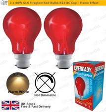 60W GLS Fireglow Red Bulbs B22