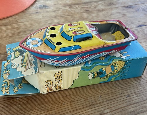 Tin litho toy pop - tin, boat