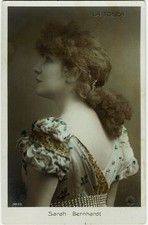 Sarah Bernhardt Actress in LA TOSCA Ca 1900 Photo Postcard Silver