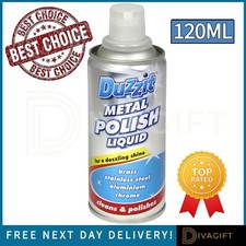 METAL POLISH LIQUID KIT CHROME POLISH ALUMINIUM METAL BRASS STEEL DUZZIT 120ML