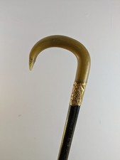 Antique Walking Stick Rams Horn Crook Cane Medium 86cm (34")