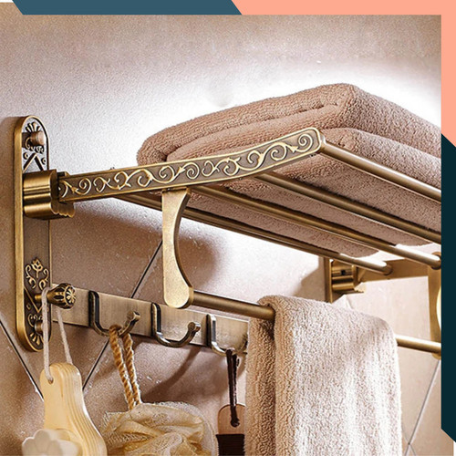 Foldable towel rack antique - rack,