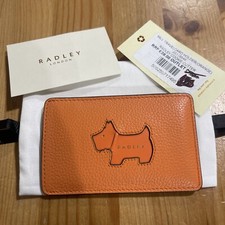 Genuine Radley ‘Cookie Cutter ’Orange Leather ID/Travel/Card Holder BNWT