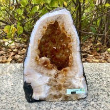 8.02LB Natural citrine geode quartz cluster crystal Cathedrals specimen Healing
