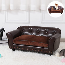 Heavy Duty Pet Sofa Raised Dog Bed Cushioned Sofa Softly Pet Cat Bed Furniture