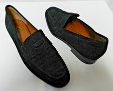 Aquatalia black Suede Penny Loafers Italy slide flats Size Sz 8.5