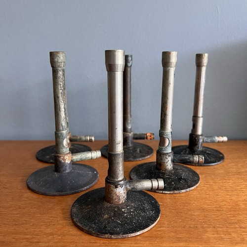 Six vintage metal bunsen - metal,