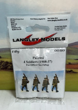 Langley Models F49p OO Gauge 4x Soldiers Painted White Metal Figures NIP