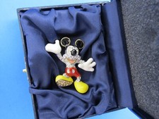 Arribas Brothers Swarovski Disney Mickey Mouse Jeweled Brooch Pin