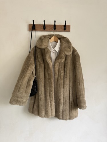 Vintage faux fur coat mink - vintage,