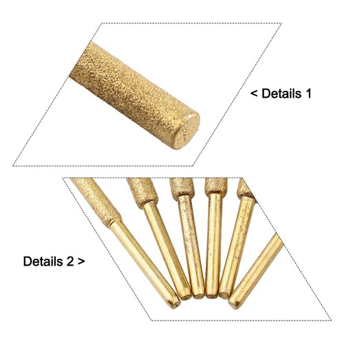 Coated cylindrical burr - 6×coated,