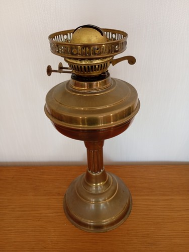 Antique brass oil lamp - antique,