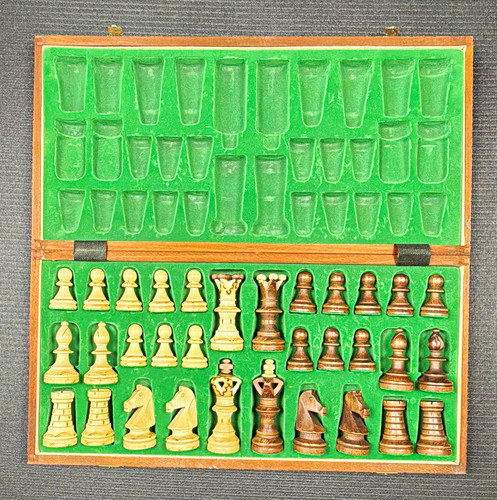 Vintage polish wooden chess - vintage,