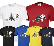 Snoopy Christmas T-Shirt Woodstock Peanut Xmas Holiday Unisex Kid Adult Tee Tops