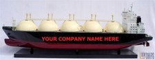 LNG Gas Carrier - Gas Tanker Wooden Model Ship - Custom Make Company Name