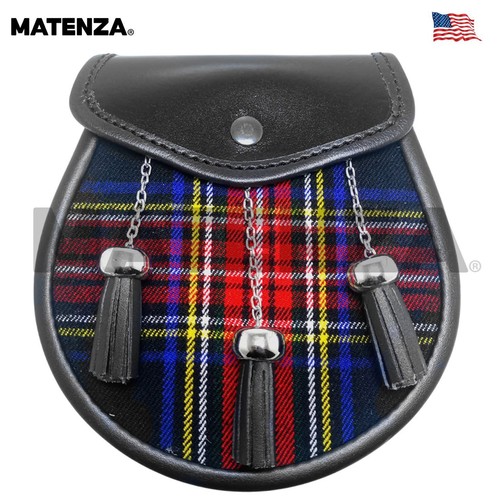 Black stewart tartan - tartan, sporran