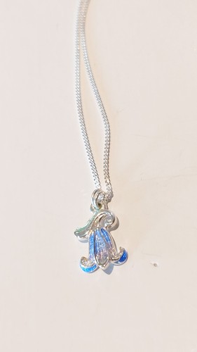 Blue enamel necklace - blue,