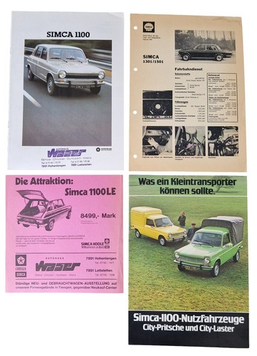 Simca 1100 vintage - 4x, brochure