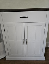 White Side Cabinet Shabby Chic Style Small Storage Sideboard Door Cupboard Unit