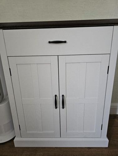 White side cabinet - cabinet, shabby