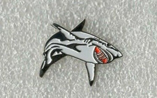 Great white shark pin badge