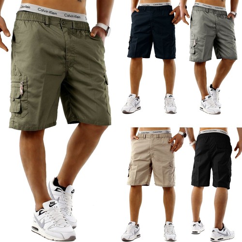 Mens cargo shorts - shorts, elasticated