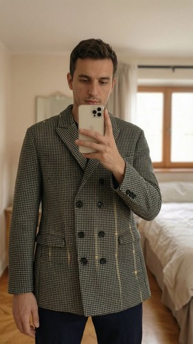 Zara man double breasted - double-breasted, coat-