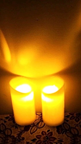 Ivory flameless led pillar - 2x,