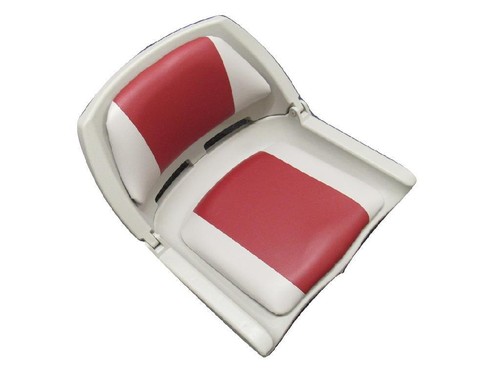 Folding boat seat red and - in,