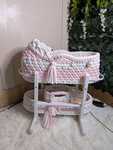 Dolls crochet moses basket set - dolls,