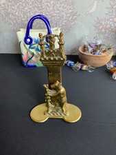 Antique Warwick Castle Bear Brass Letter Rack c.1910 Bear & Ragged Staff  16cm