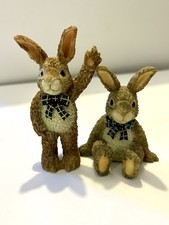 Leonardo Collection Bouncy Bunny. Waving & Sitting Rabbit Figures 10-12cm