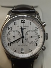 Mens Stainless Steel Automatic Wind Longines Master Collection Chronograph Watch