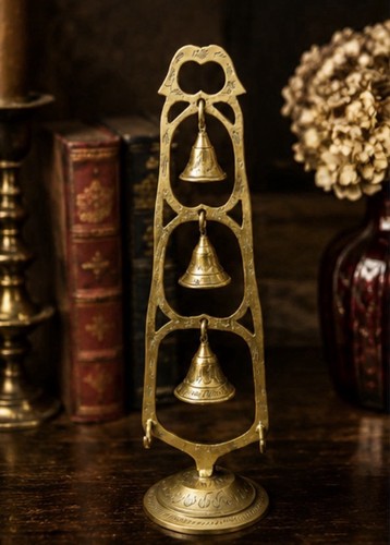Vintage brass bell stand - vintage, 3