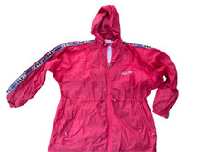 Vintage Jako red windbreaker nylon hoodie jacket in L|L32 W26| SKU 4394