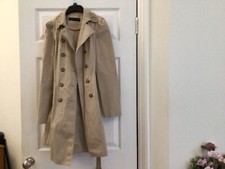 Zara Double Breasted Beige Belted  Mac / coat with Studs on collar.