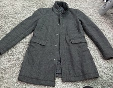 Zara Men’s Overcoat Charcoal Grey Smart Coat Small 40 Chest