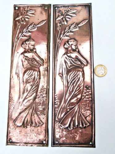 Pair antique coppered - pair,