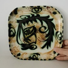 Celtic Pottery Newlyn Cornwall Square Horse Dish / Tray 20.5cm 1960's Studio VGC