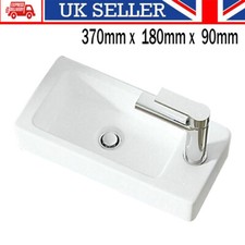 Small Compact Bathroom Cloakroom Hand Wash Basin Sink Ceramic Wall Hung Sinks