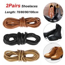 Round Waxed Shoelaces Leather